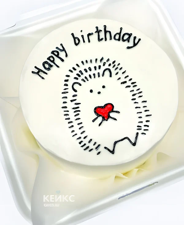 Бенто торт ежик с сердечком Фото