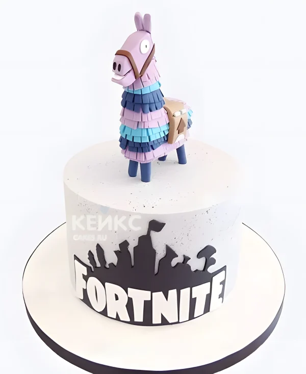 Бенто торт фортнайт с фигуркой Фото