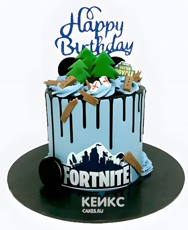 Бенто торт фортнайт с фотопечатью и орео Фото