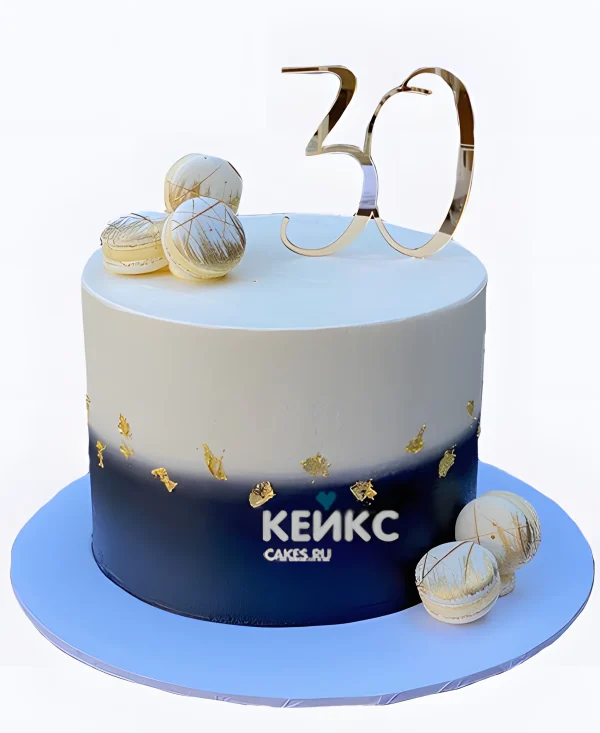 Бенто торт мужчине на 30 лет с макарон Фото