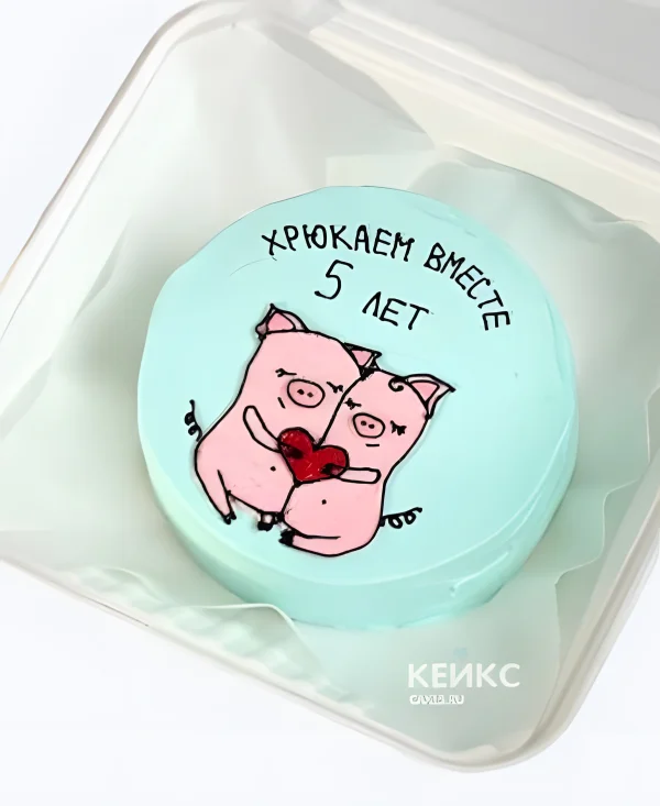 Прикольный бенто-торт на годовщину свадьбы 5 лет Фото