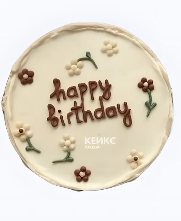 Бенто-торт на рождение в пастельных тонах с цветочками Фото