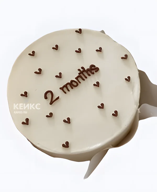 Бенто-торт ребенку на 2 месяца с сердечками Фото