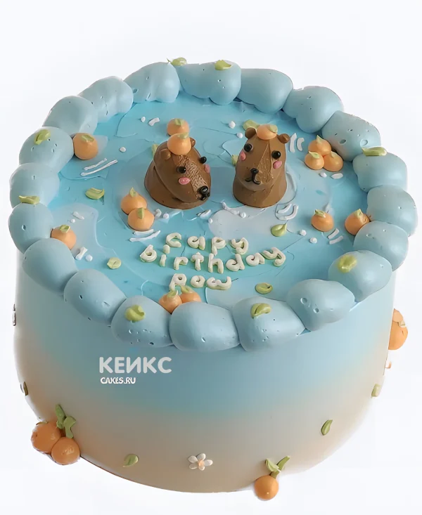 Бенто торт с капибарами Фото