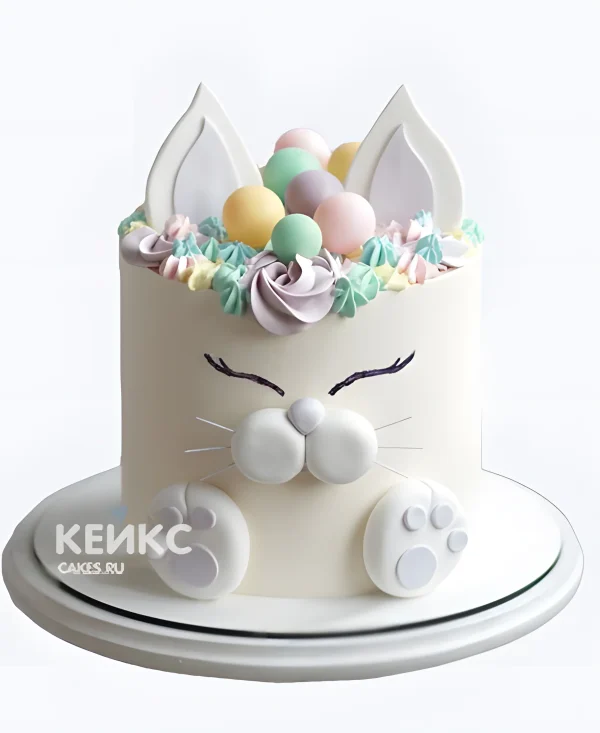 Бенто торт с кошкой и шариками Фото