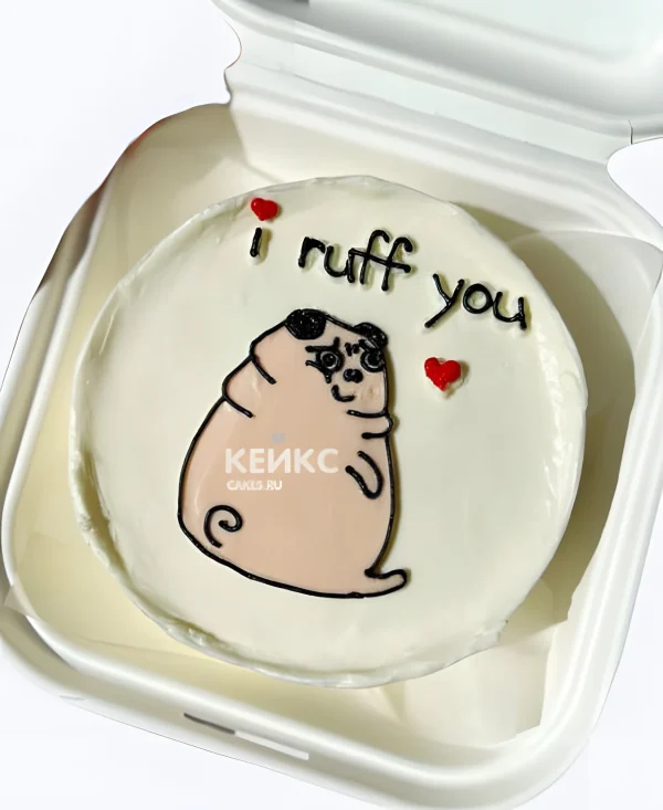 Бенто торт с мопсом Фото