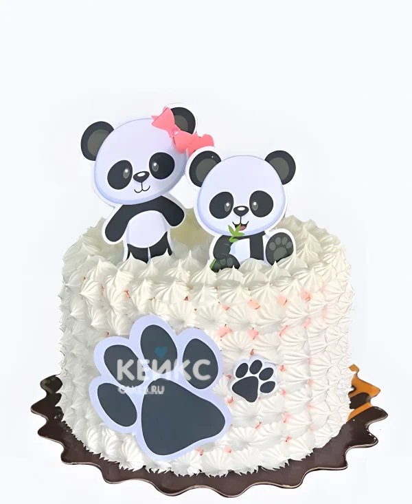 Бенто торт с пандой и кремом Фото