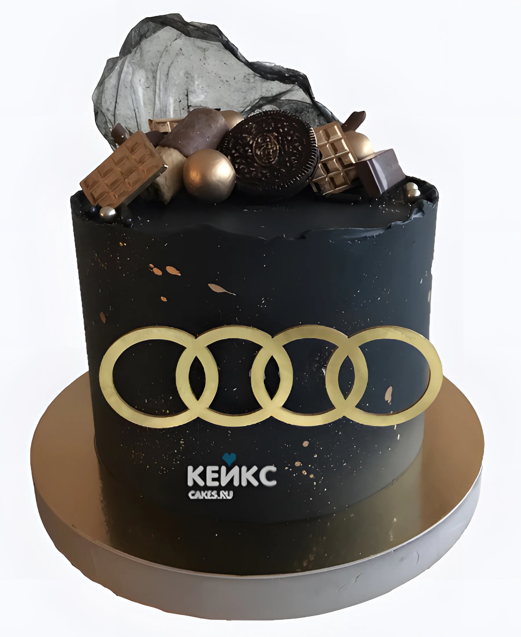 Черный торт Ауди с шоколадом Фото