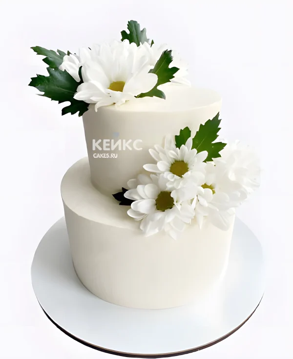 Двухъярусный торт на фаянсовую свадьбу Фото
