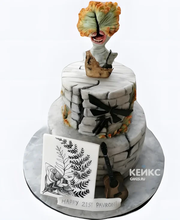 Двухъярусный торт в стиле сериала Одни из нас Фото