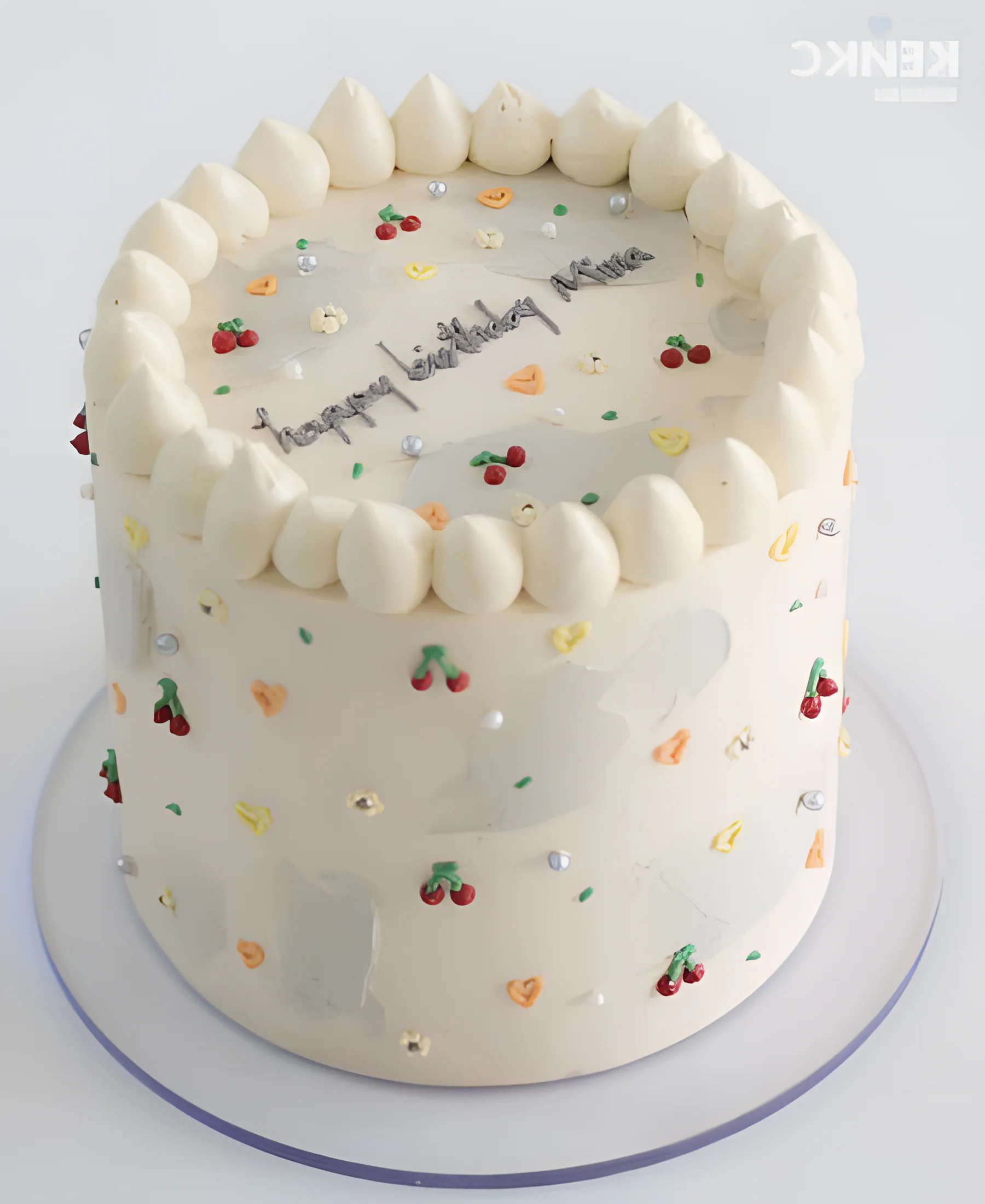 Эстетичный бенто-торт с вишенками Фото