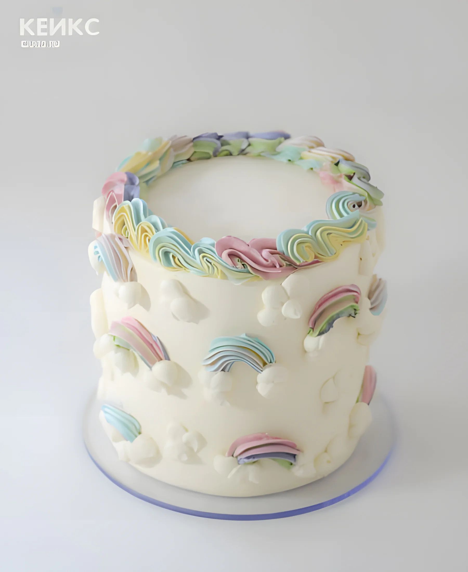Эстетичный торт с радужным кремом Фото