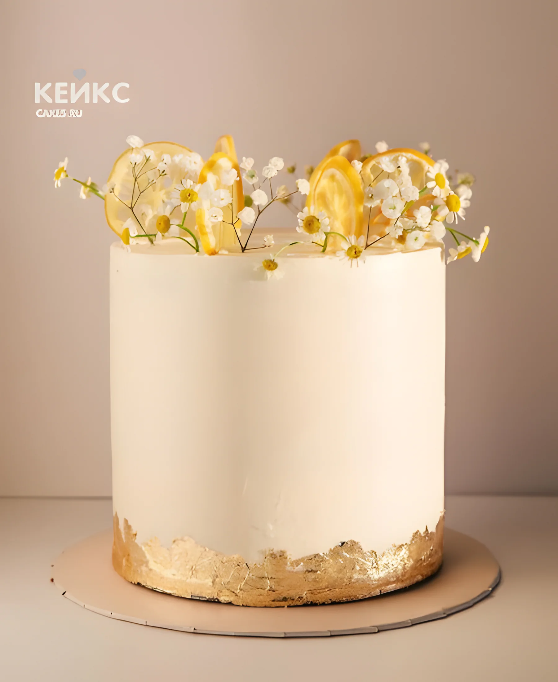 Эстетичный торт с сушеными дольками апельсина Фото