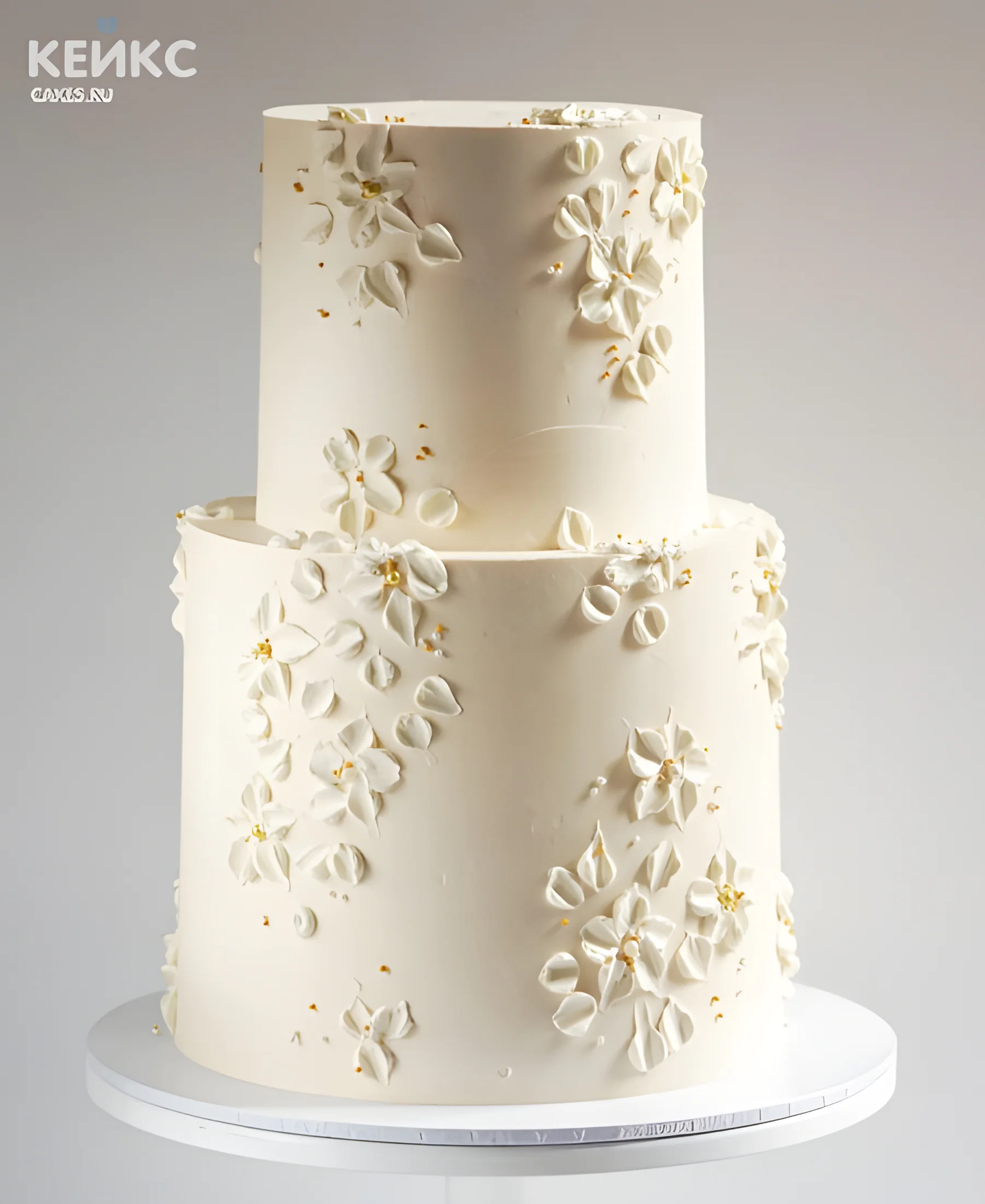 Эстетичный торт с цветками на день рождения Фото