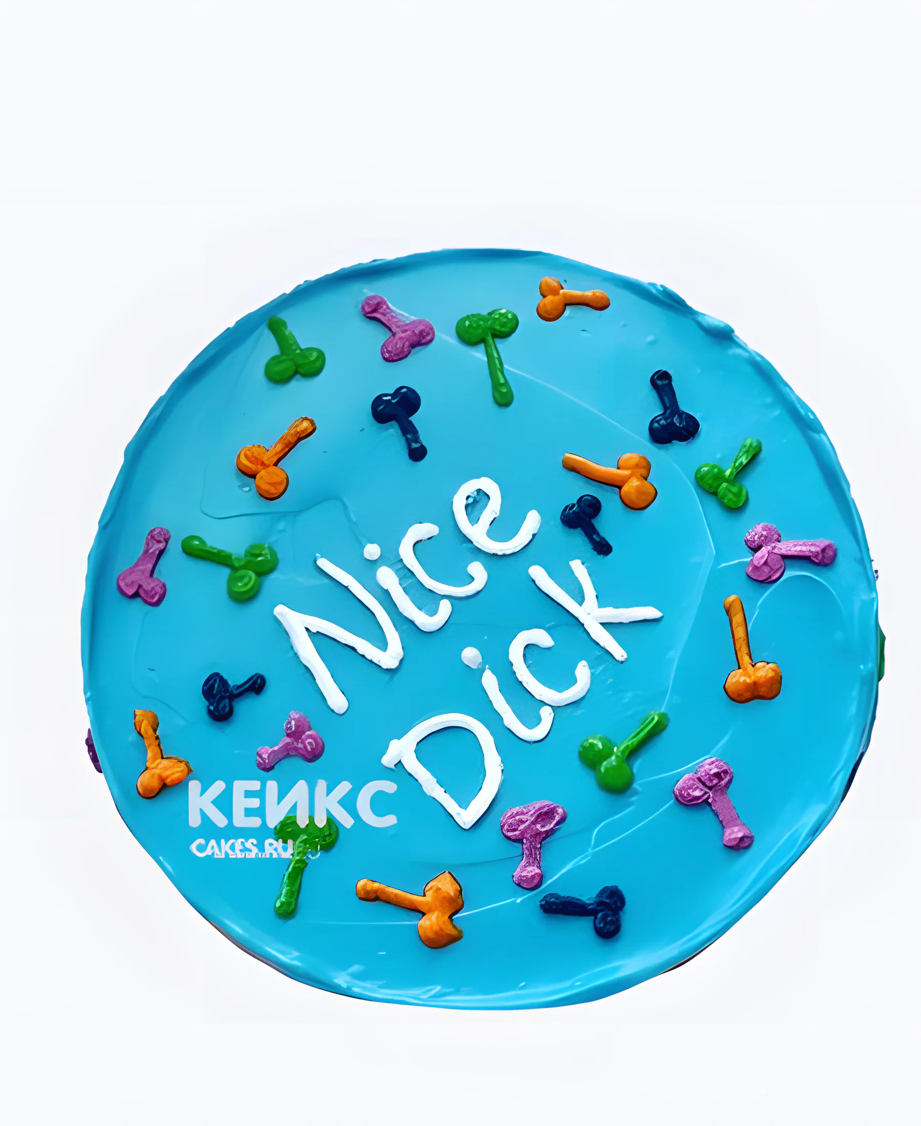 Голубой необычный бенто торт Фото