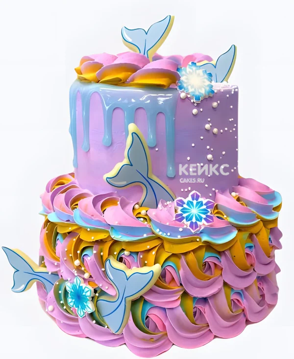 Яркий детский торт с дельфином Фото