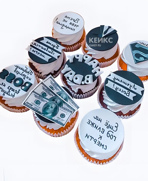 Капкейки с фотопечатью и надписями Фото
