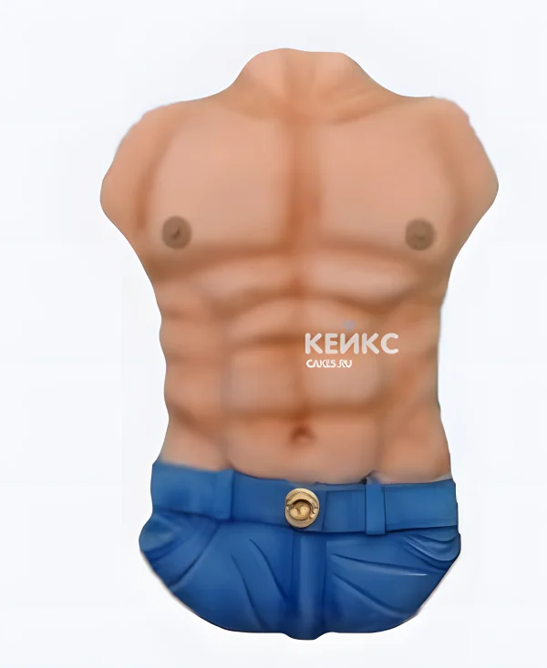 Классный торт на девичник с мужским торсом Фото