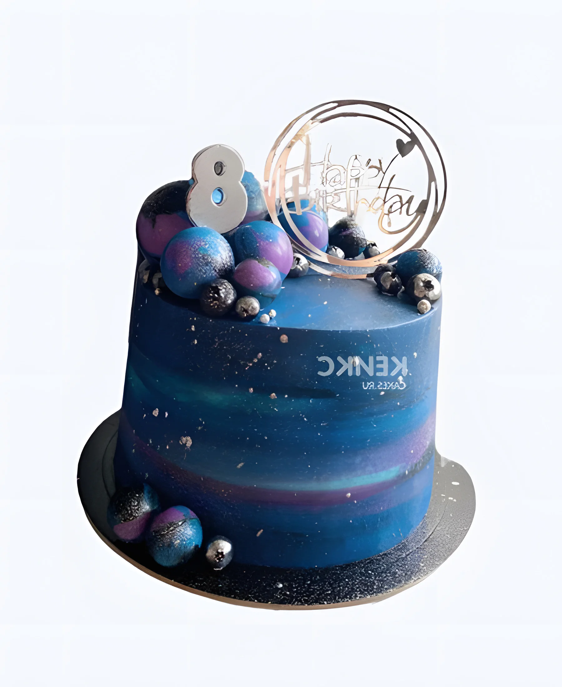 Космический торт мальчику на 8 лет с шарами Фото
