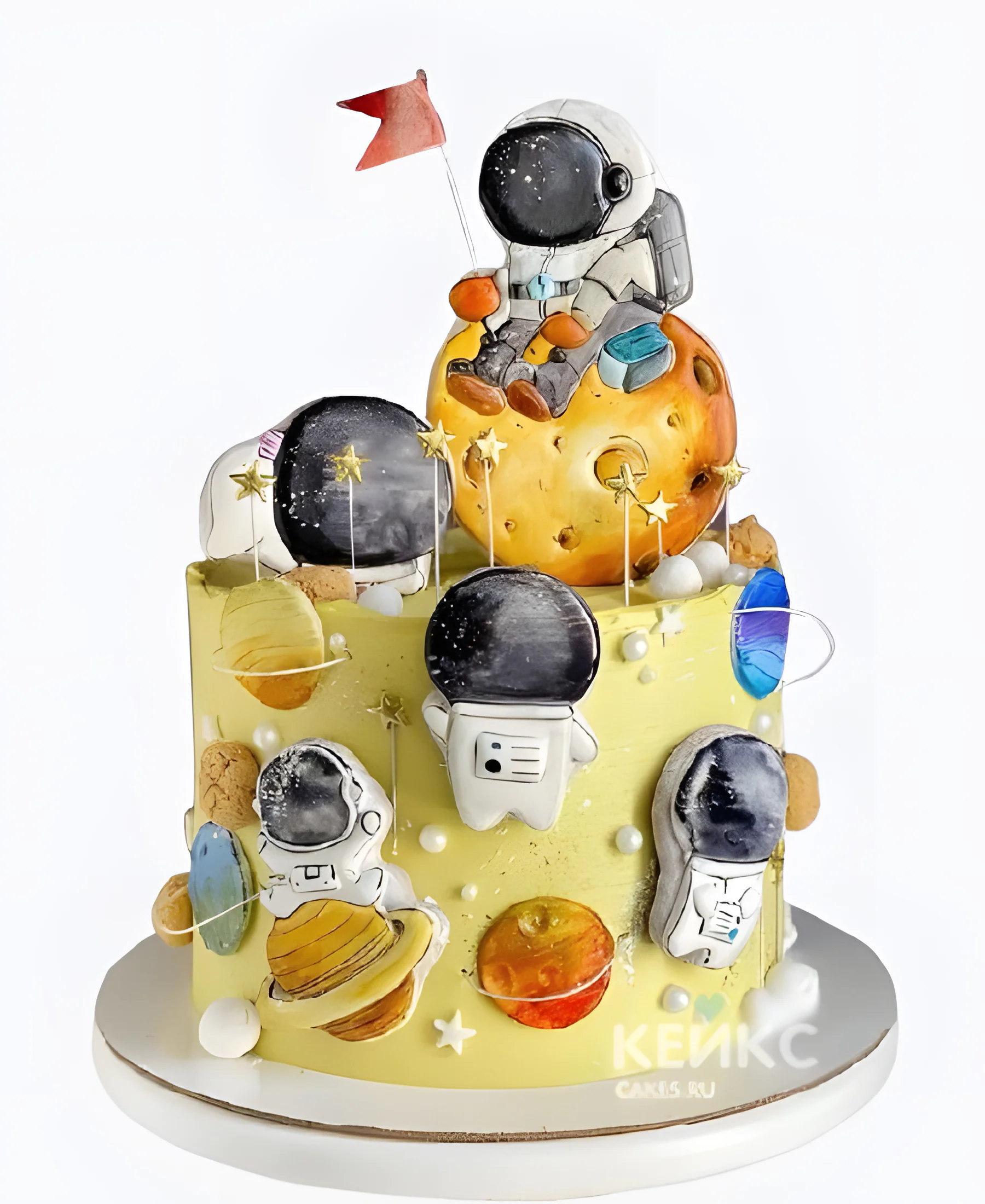 Красивый космический торт мальчику на 7 лет Фото