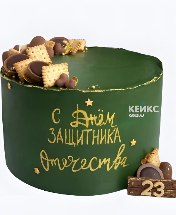 Красивый торт на 23 февраля для папы Фото