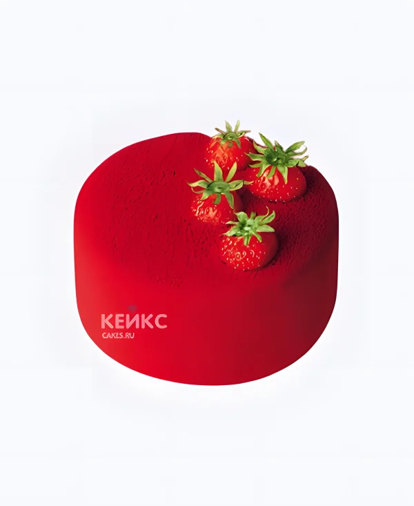 Красный велюровый торт с ягодами Фото