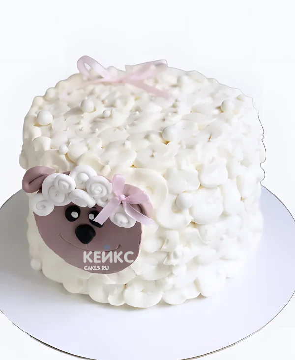 Круглый торт овечка Фото