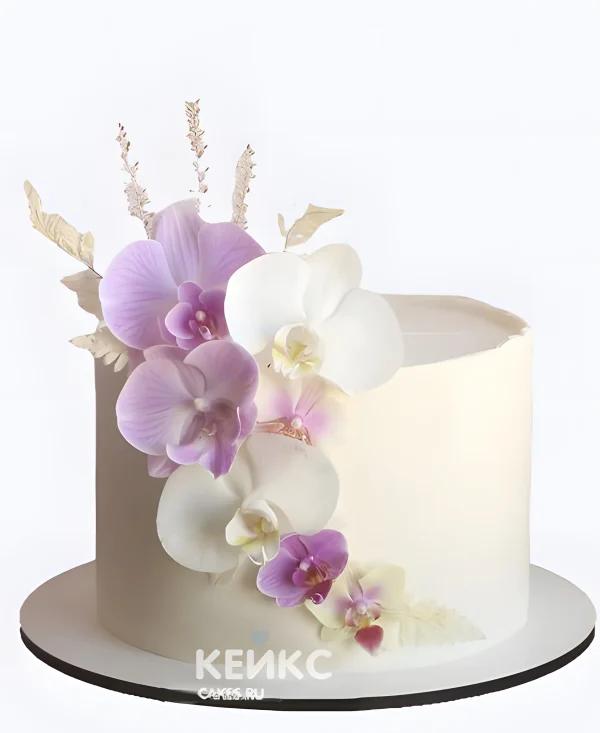 Легкий торт бенто на юбилей женщине 50 лет с цветами Фото