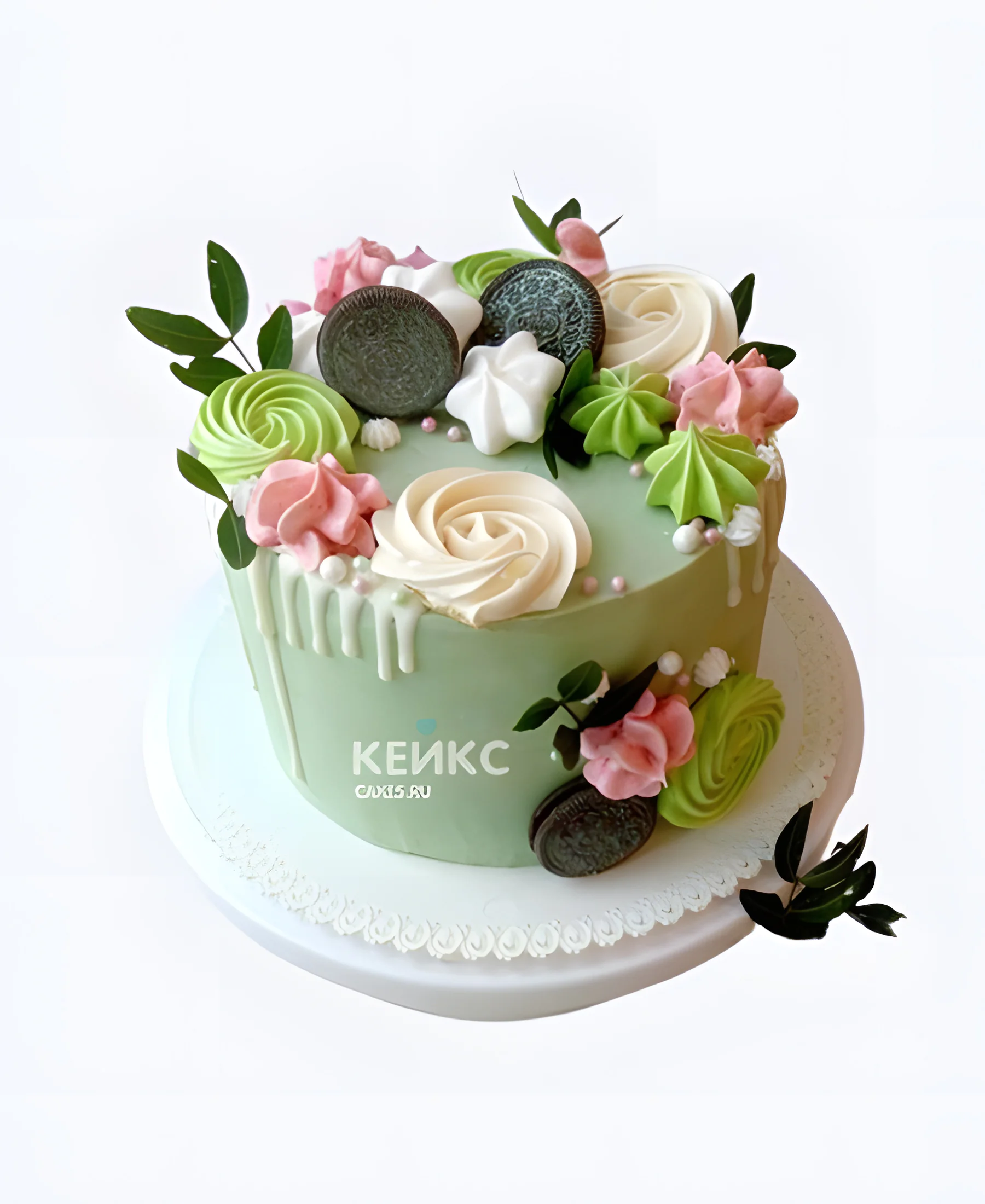 Легкий торт из крема на 25 лет с печеньем орео Фото