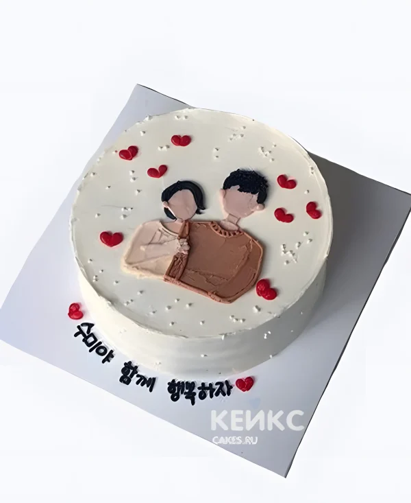 Милый бенто торт мужу с рисунком Фото