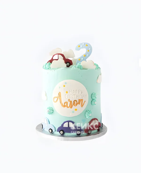 Милый торт с машинкой и цифрой Фото