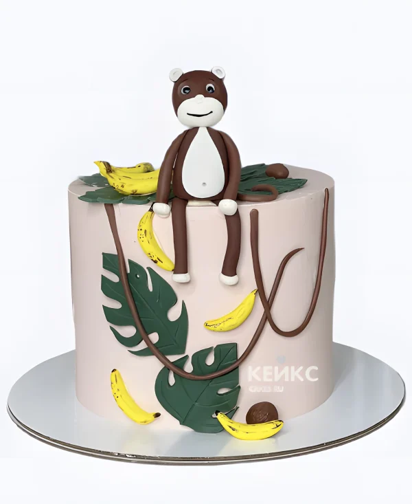 Милый торт с обезьянкой для мальчика Фото
