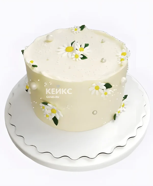 Минималистичный торт на фаянсовую свадьбу Фото