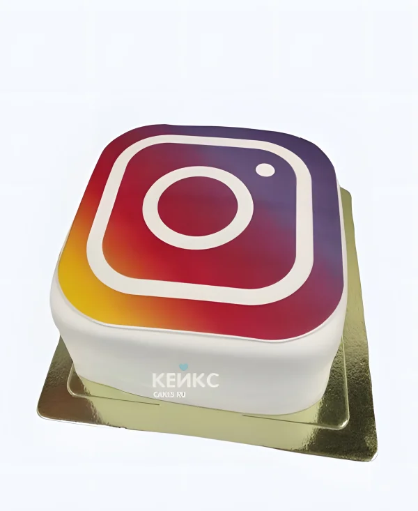 Минималистичный торт с фотопечатью инстаграм Фото
