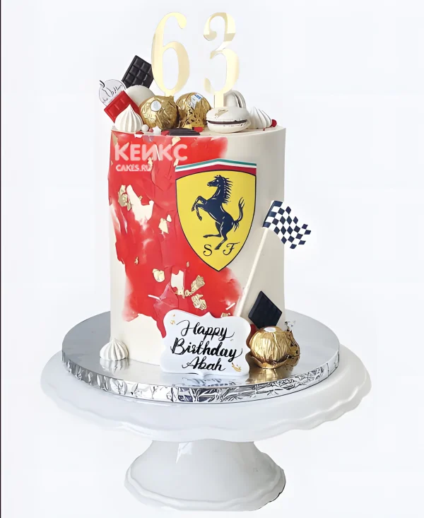 Необычный торт Феррари на 63 года Фото
