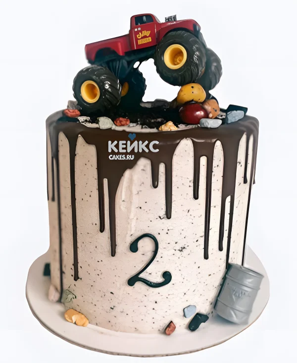 Необычный торт на 2 года с фигуркой Джипа Фото