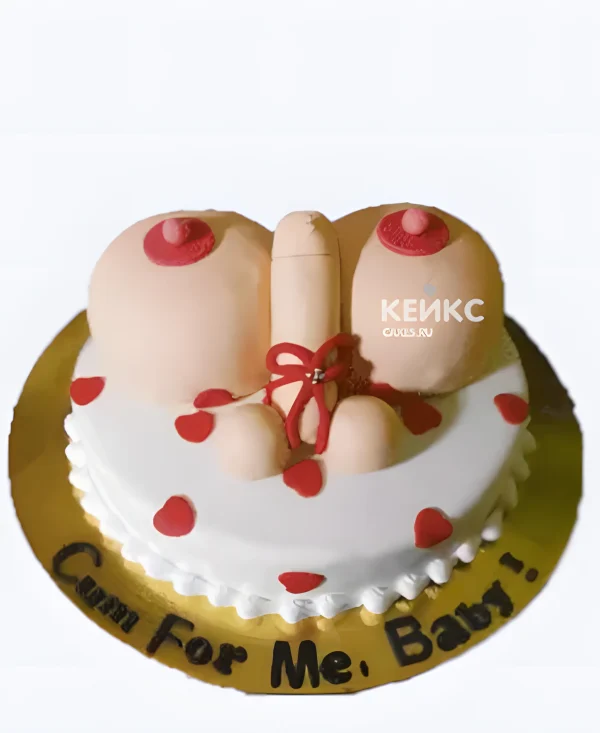 Необычный торт на девичник из мастики с фигурками Фото