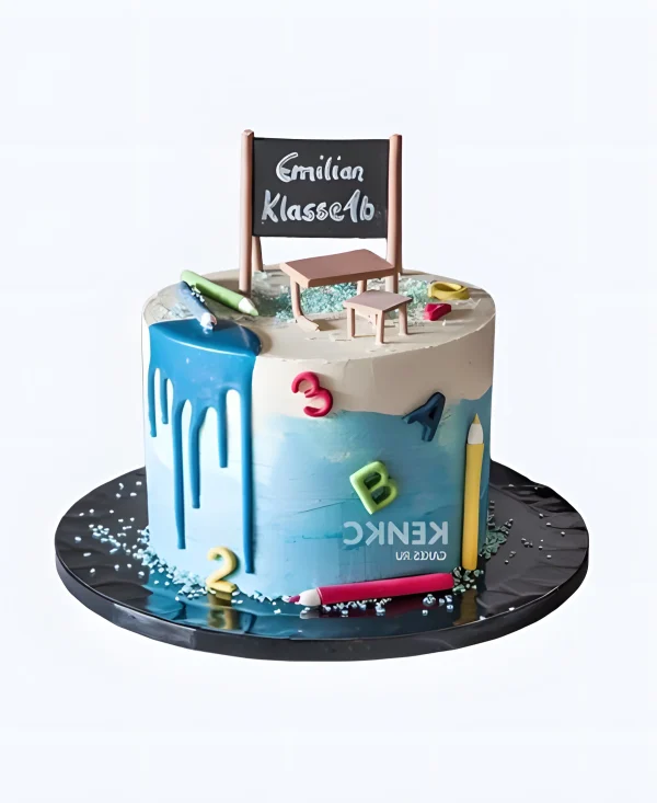 Необычный торт на выпускной в 4 класс с подтеками Фото