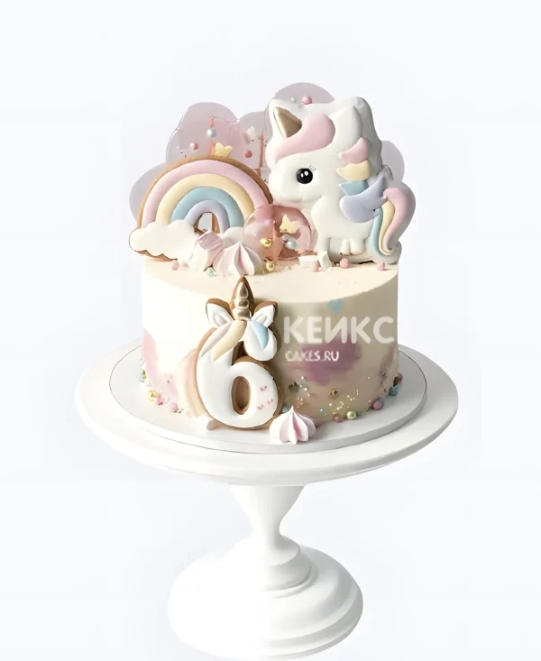 Торт с единорогом для девочки 6 лет Фото