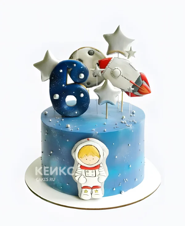 Космический торт мальчику на 6 лет Фото