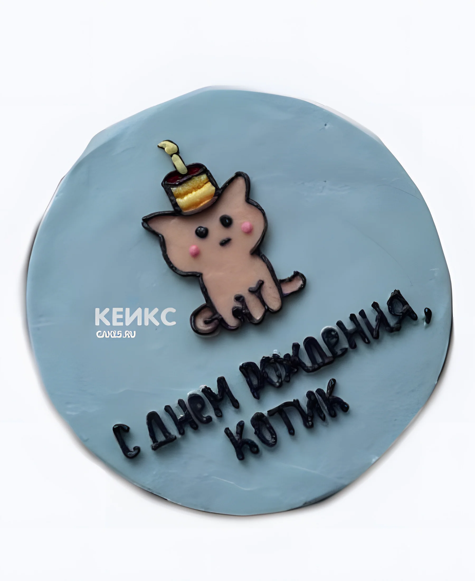 Очаровательный бенто-торт сыну на день рождения с котиком Фото