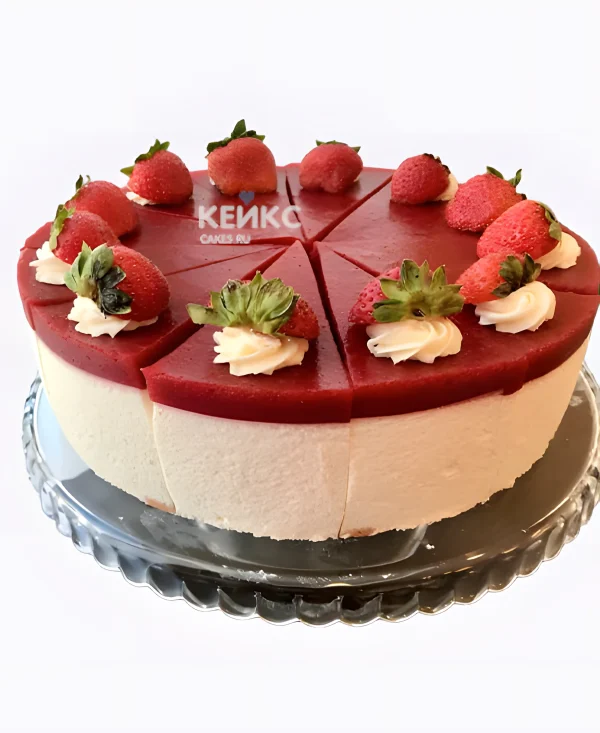 Постный клубничный торт Фото