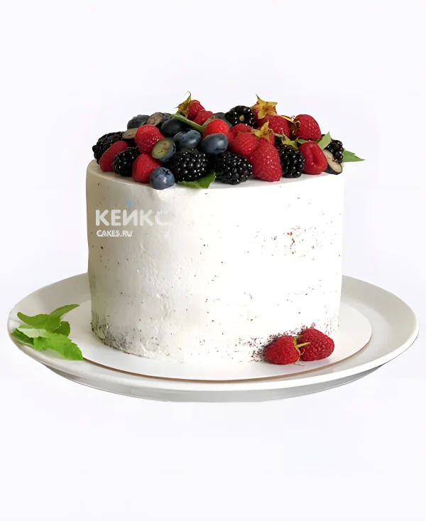 Постный торт с ягодами Фото