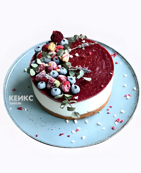 Постный торт с необычным украшением Фото