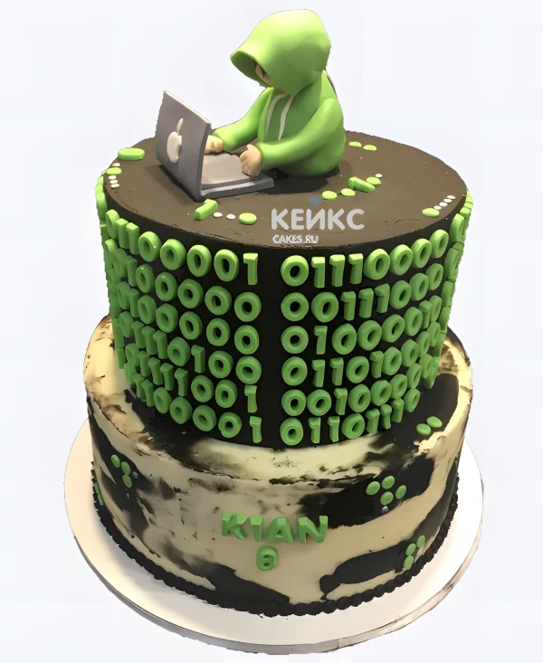 Прикольный двухъярусный торт программисту Фото