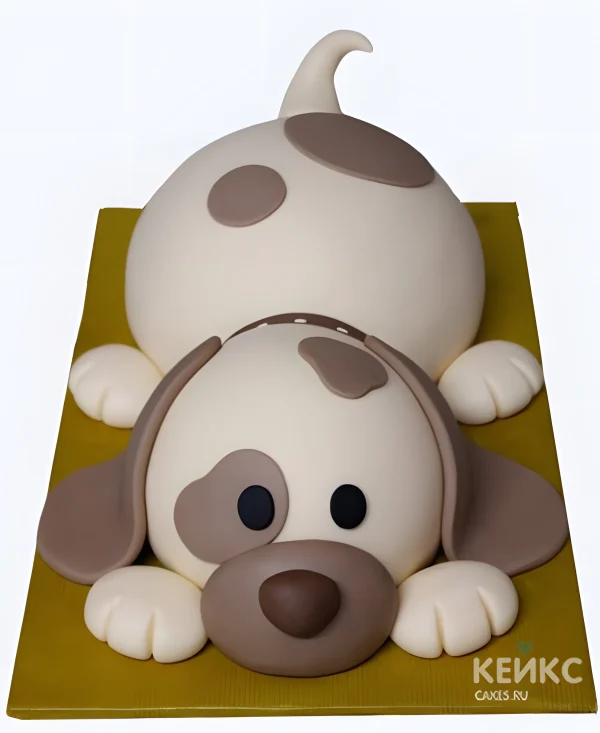 Прикольный торт 3D в виде собачки Фото
