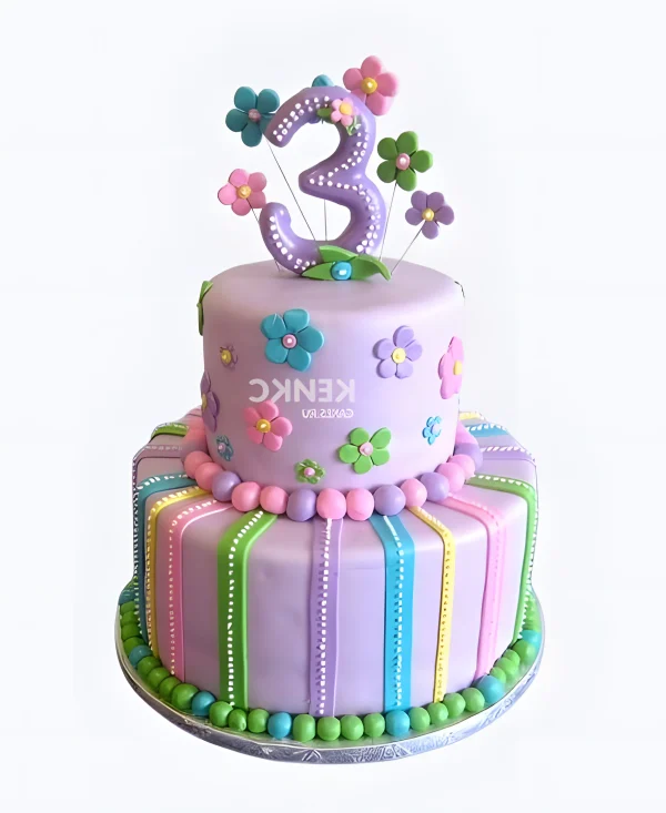 Прикольный торт девочке на 3 годика Фото