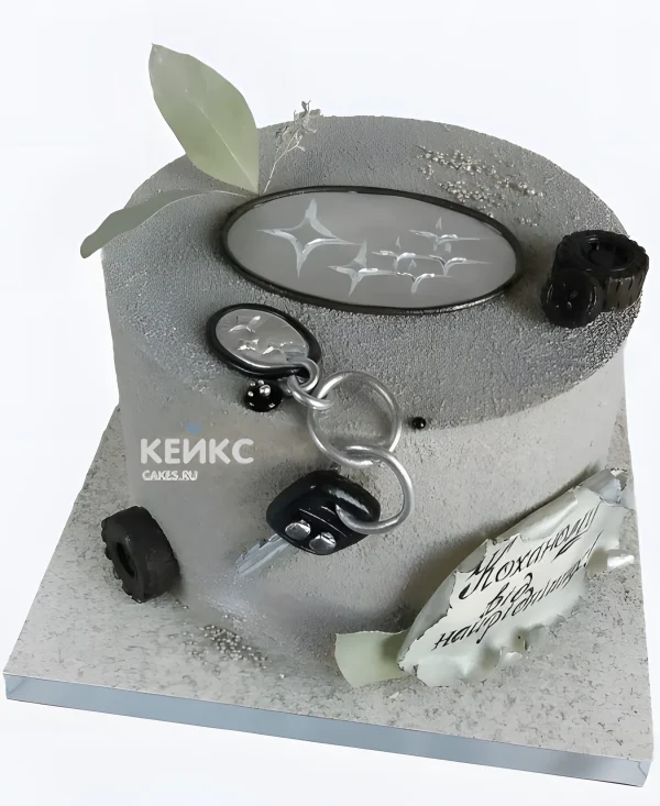 Серый велюровый торт Субару Фото