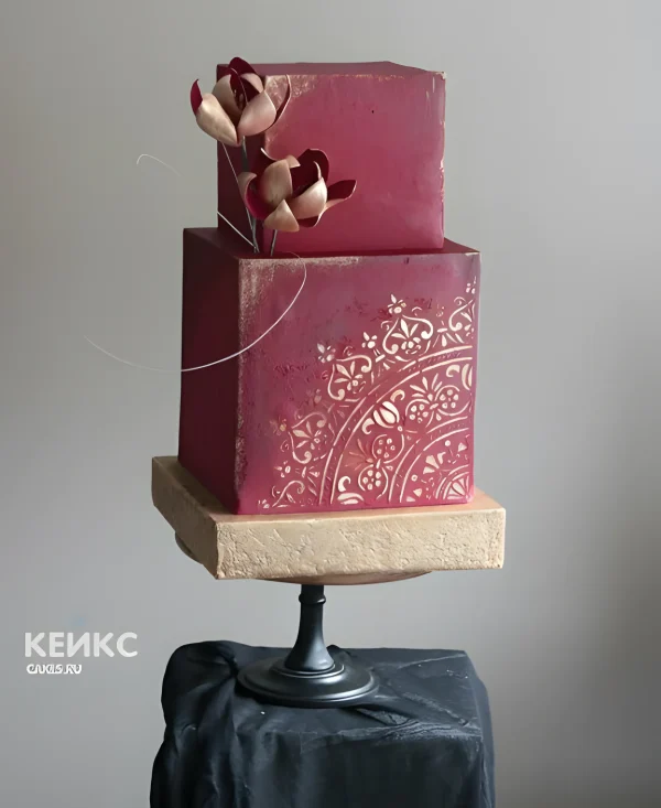 Шикарный эстетичный фиолетовый торт Фото