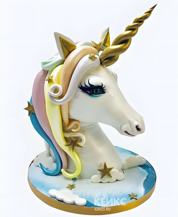 Шикарный торт 3D в виде единорога Фото